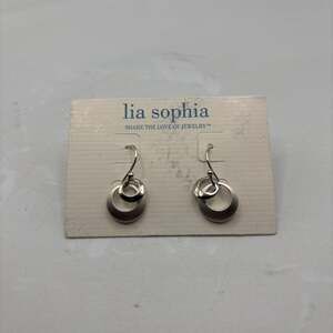 Lia Sophia "Paradox" Silver Tone Pierced Earrings